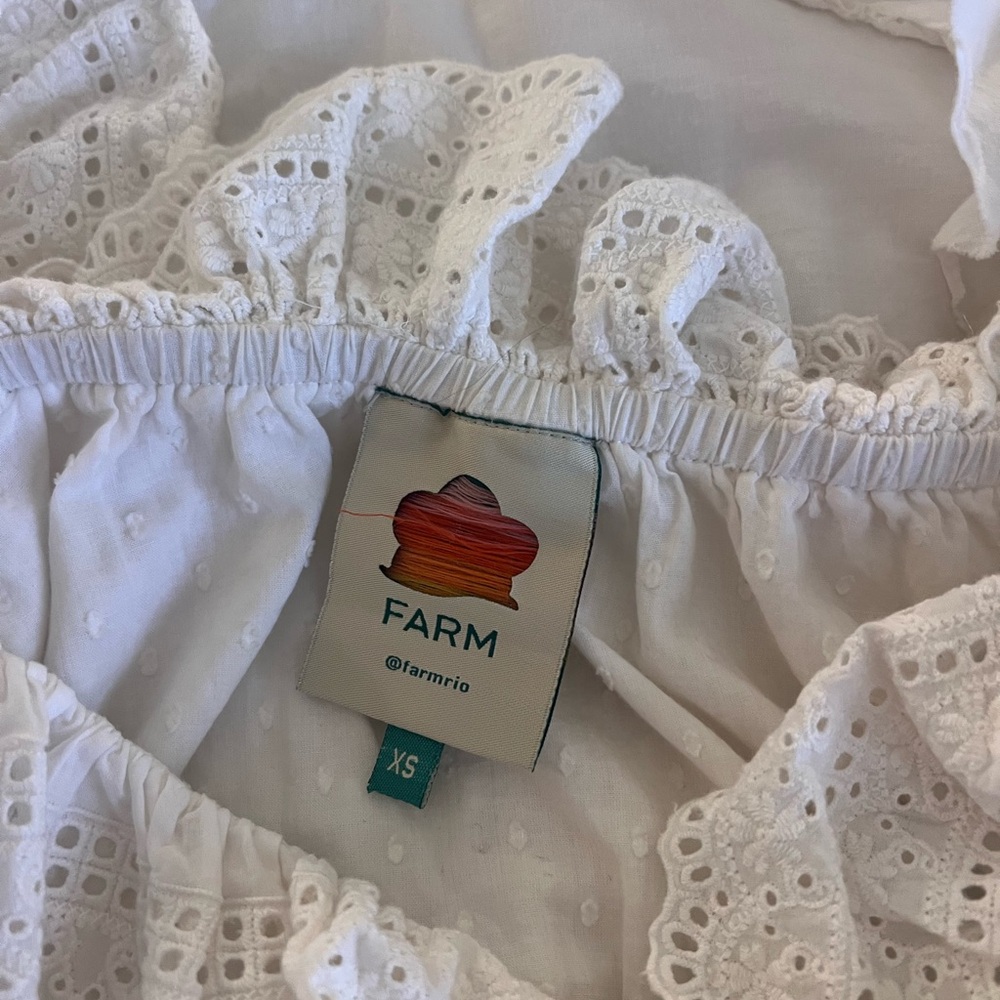 Farm rio Elegant Off-Shoulder White Top XS - Picture 4 of 4